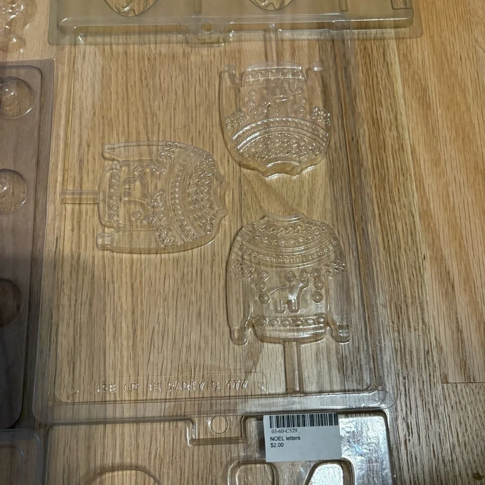 Chocolate Candy Mold Bundle Lot Plastic Noel Christmas Llama Ugly Sweater Duck